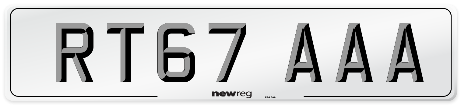 RT67 AAA Number Plate from New Reg
